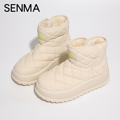 森马女鞋加绒保暖雪地靴