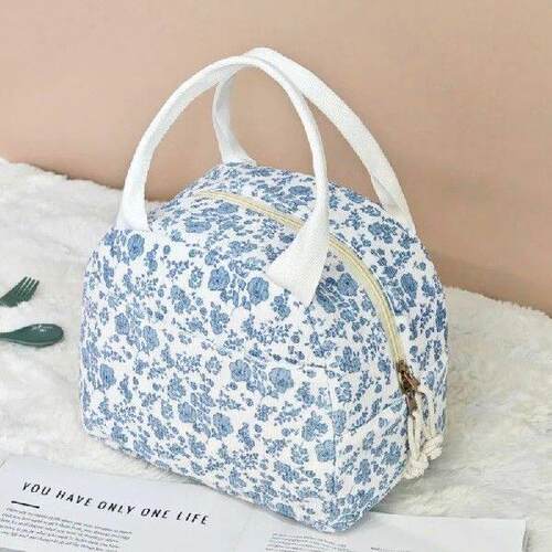 Large Capacity Lunch Bags Cotton Tote Food Bag with Cute