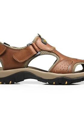 man sandals for men summer size 48 genuine leaher slippers