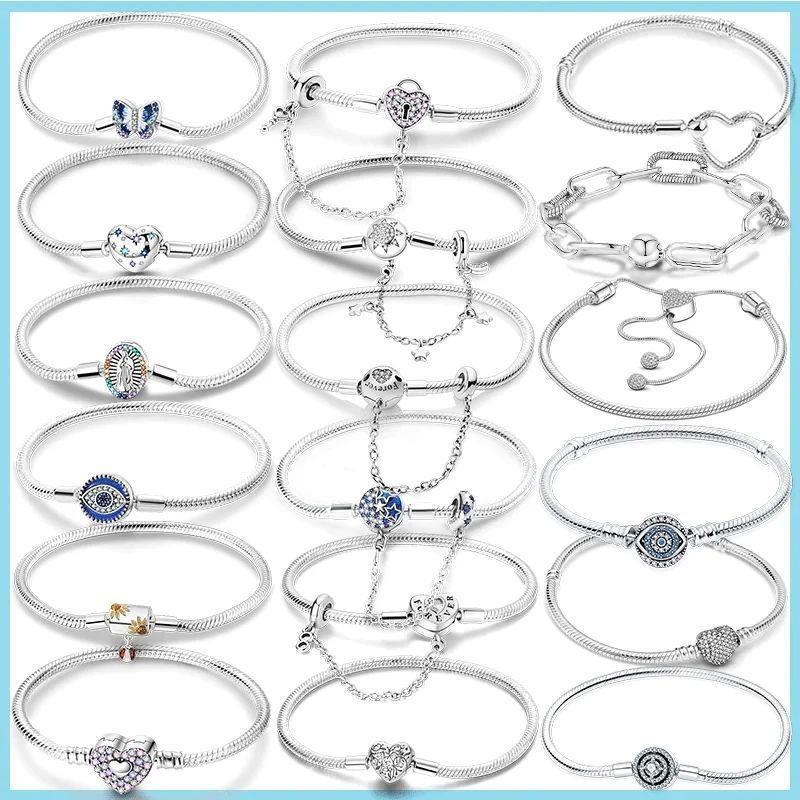 Sterling Silver Bracelet Fit Charms Butterfly Stars Moon Saf