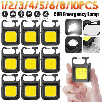 10-1PCS Portable Keychain Light Mini COB Camping Flashlight