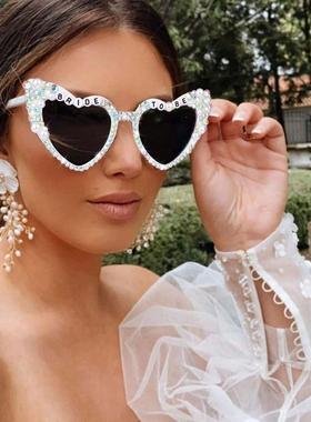 1Pair Bachelorette Party Bride Sunglasses Heart Shaped Glass