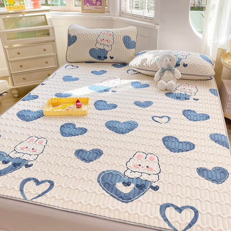Summer ice silk latex mat three-piece folding soft mat set