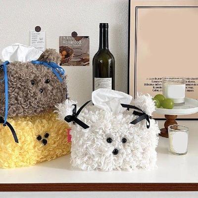 Plush Puppy Tissue Box Cartoon Teddy Dog Tissue Box
