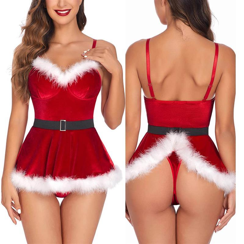 Christmas uniform suit Slip dress sexy uniform dress圣诞裙
