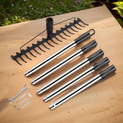 Wide Head Garden Rake 3.9/5.2/6.6FT Bow Rakes for Lawns 17