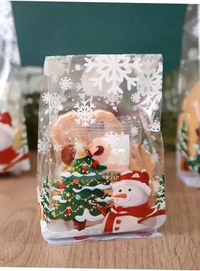 25/50Pcs Christmas Candy Bags Snowflake Snowman Large Snack