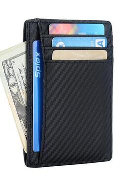 Slim RFID Blocking Leather Wallet Credit ID Card Holder Purs