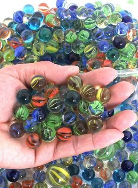 50PCS 14mm Colorful Glass Marbles Toy Kids Marble Balls Run