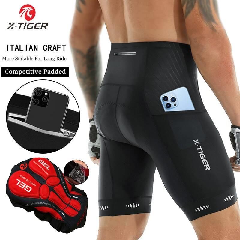 Men Cycling Shorts with Back Pocket 5D Gel Padded Bike Short