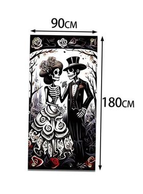 Halloween door width party decoration banner background万圣