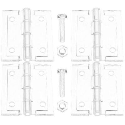 4 Pcs Acrylic Hinge Door Hinges Perforated Tape Glass