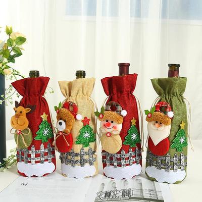 Christmas party supplies Old man wine bag Christmas decals