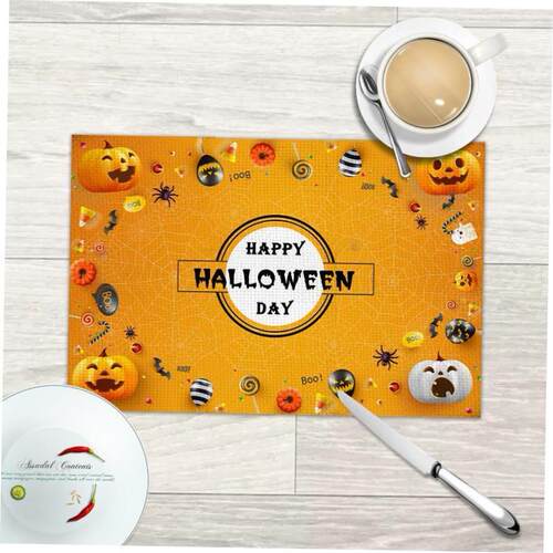 Halloween printed insulated placemats are hot and oil-proof
