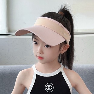 儿童防晒帽户外运动夏季女童遮阳帽男孩空顶鸭舌帽宝宝太阳帽亲子