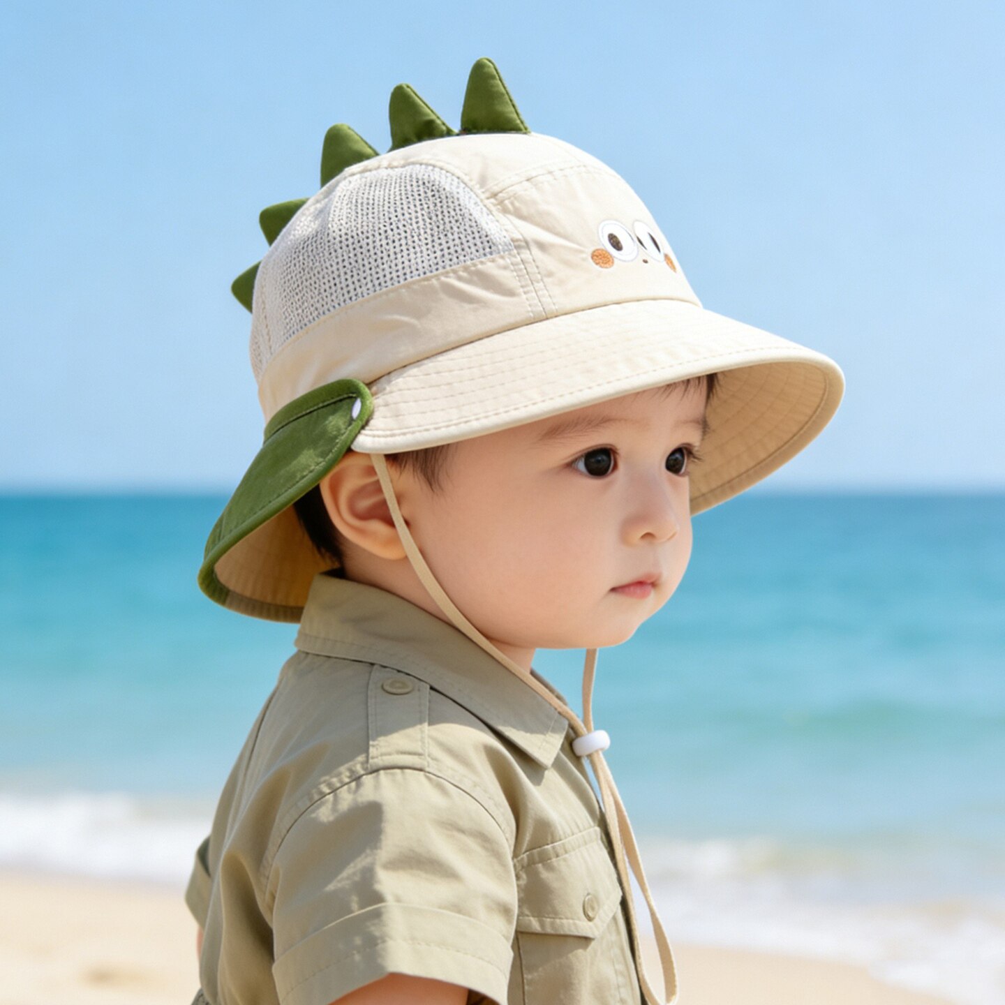 婴幼儿遮阳帽防风宝宝宽檐防晒帽