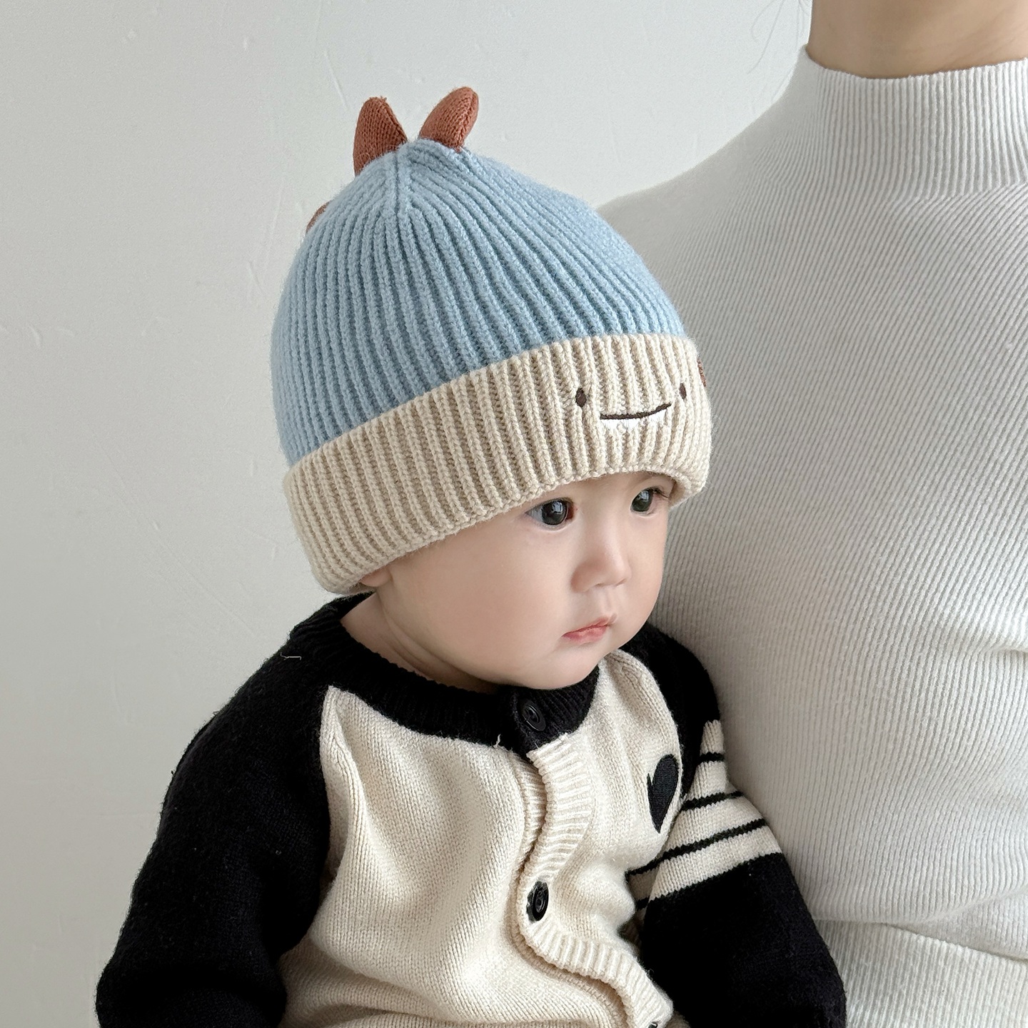 婴儿帽子春秋款男宝宝针织毛线帽