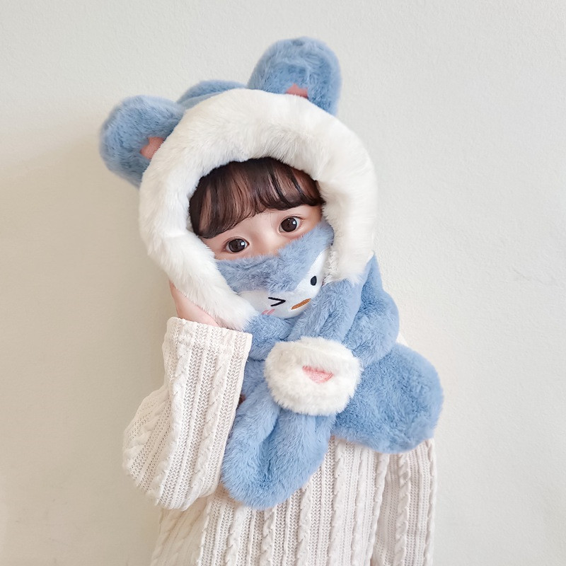 可爱超萌加绒加厚宝宝帽子秋冬季