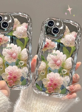 适用iphone苹果15/14/13/12/11/x/xs/xr/8/7/6/6s手机壳pro新款水晶花102电镀max软壳plus硅胶套男女款全包卡