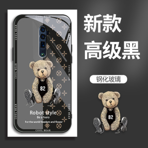 适用OPPOReno巴萨定制版手机壳PCCM00的82号熊手机套Reno新款玻璃oppo保护套防摔软壳硅胶男女款网红可爱情侣