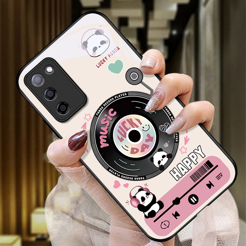 适用OPPOA55S手机壳的熊猫唱片手机套A55S新款玻璃oppo保护套防摔软壳硅胶男女款网红可爱情侣卡通超薄全包个