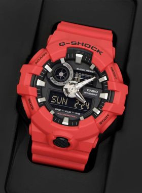 卡西欧G-SHOCK手表男潮流红武士石英运动防水表GA-700/900/2100-4