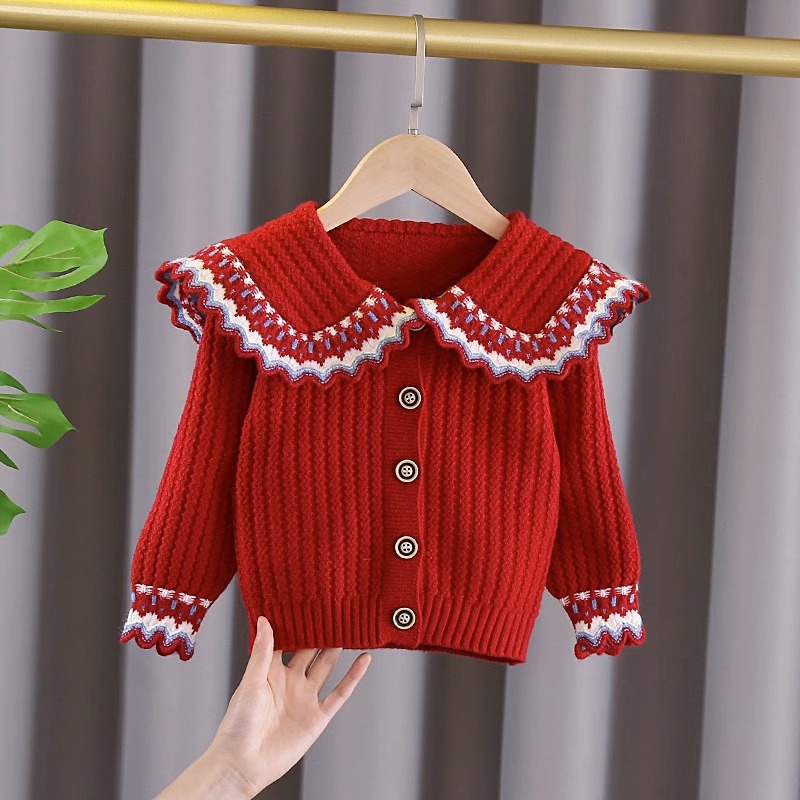针织开衫女童洋气春秋