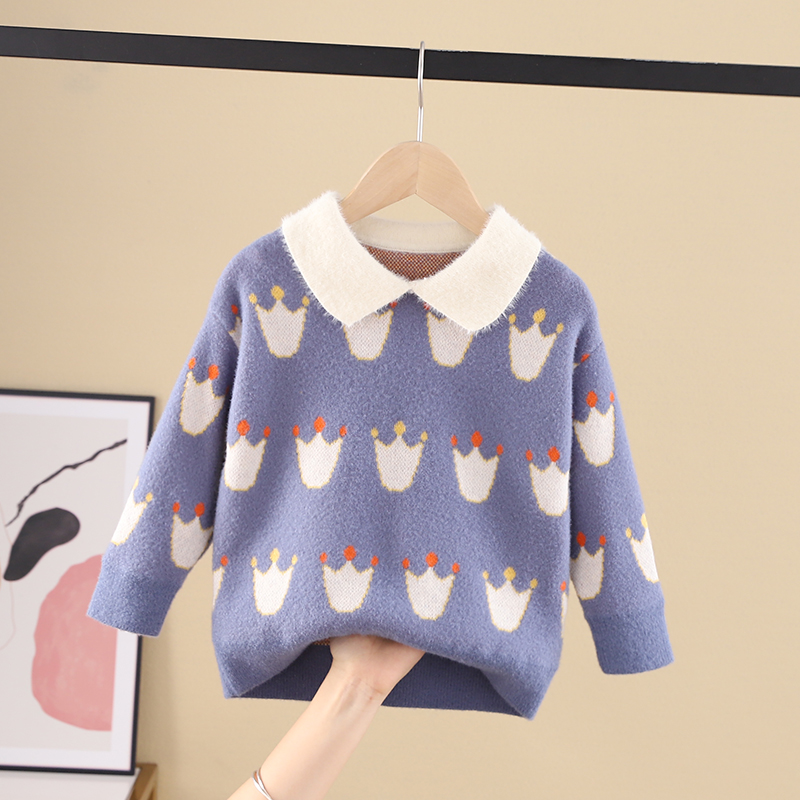 女童毛衣2021秋冬新款加厚针织衫