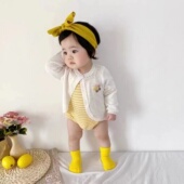 夏季 婴儿空调衫 新生宝宝开衫 薄款 公主洋气小外套 女童针织开衫