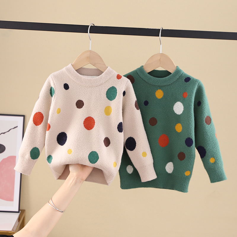 男女童毛衣2025新款秋冬装儿童洋气套头针织衫男女宝宝加厚款
