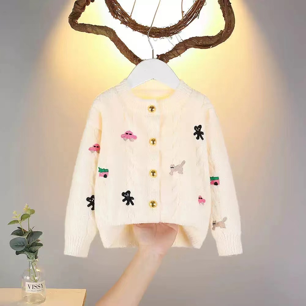 女童春装外套2025新款儿童春款针织开衫休闲春秋上衣女孩童装毛衣