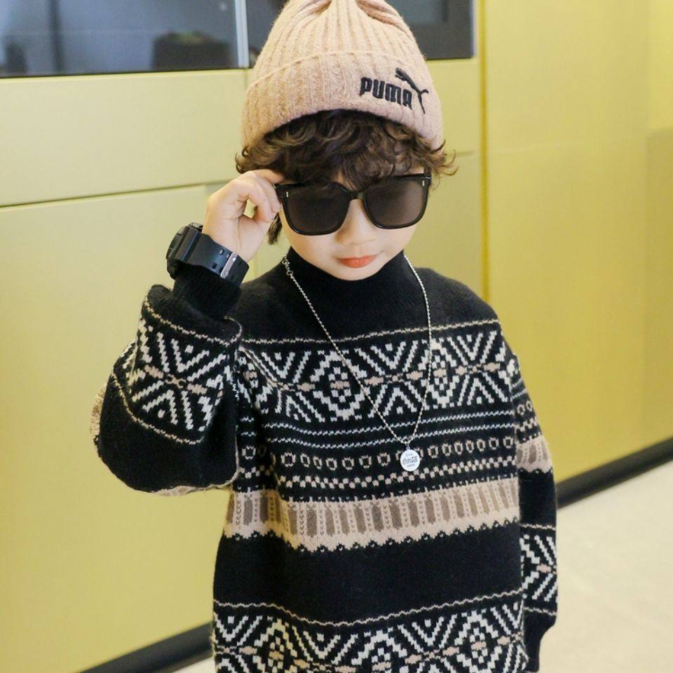 2025童半领针织毛衣秋冬加厚保暖打底衫套头洋气上衣大童潮,童装/婴儿装/亲子装,毛衣/针织衫,淘宝优惠券,粉丝福利购,淘宝优惠卷