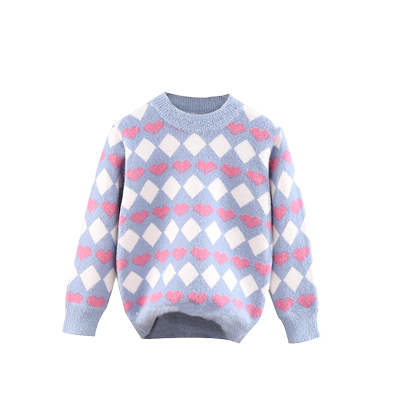 女童仿水貂绒毛衣2021加绒加厚