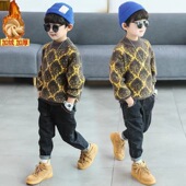 套头儿童中大童洋气加厚毛衣打底衫 2025新款 男童秋冬款 童装