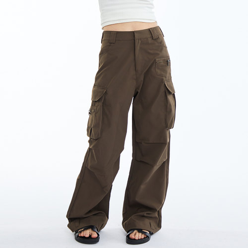 显瘦阔腿休闲多口袋工装裤