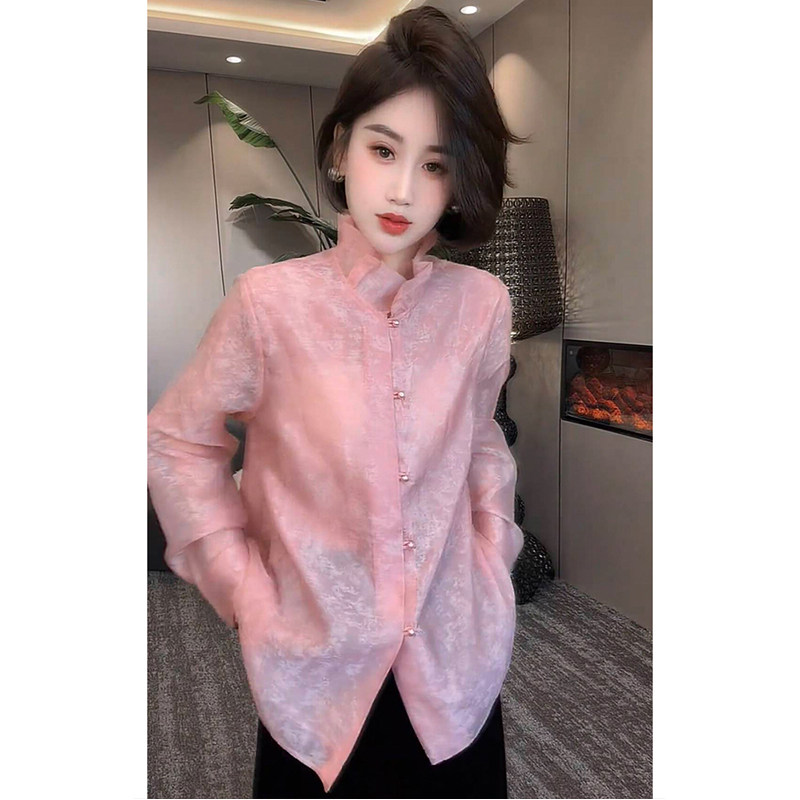 轻奢高级感精致立领单排扣衬衫欧洲站2026春季新款时髦气质上衣女,女装/女士精品,衬衫,淘宝优惠券,粉丝福利购,淘宝优惠卷