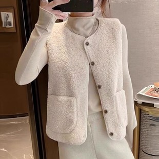 仿羊羔绒马甲女士2025秋冬季新款加厚保暖马夹中短款坎肩背心外套