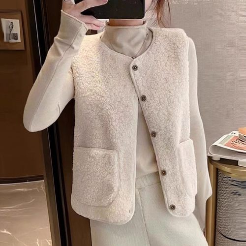 仿羊羔绒马甲女士加厚保暖