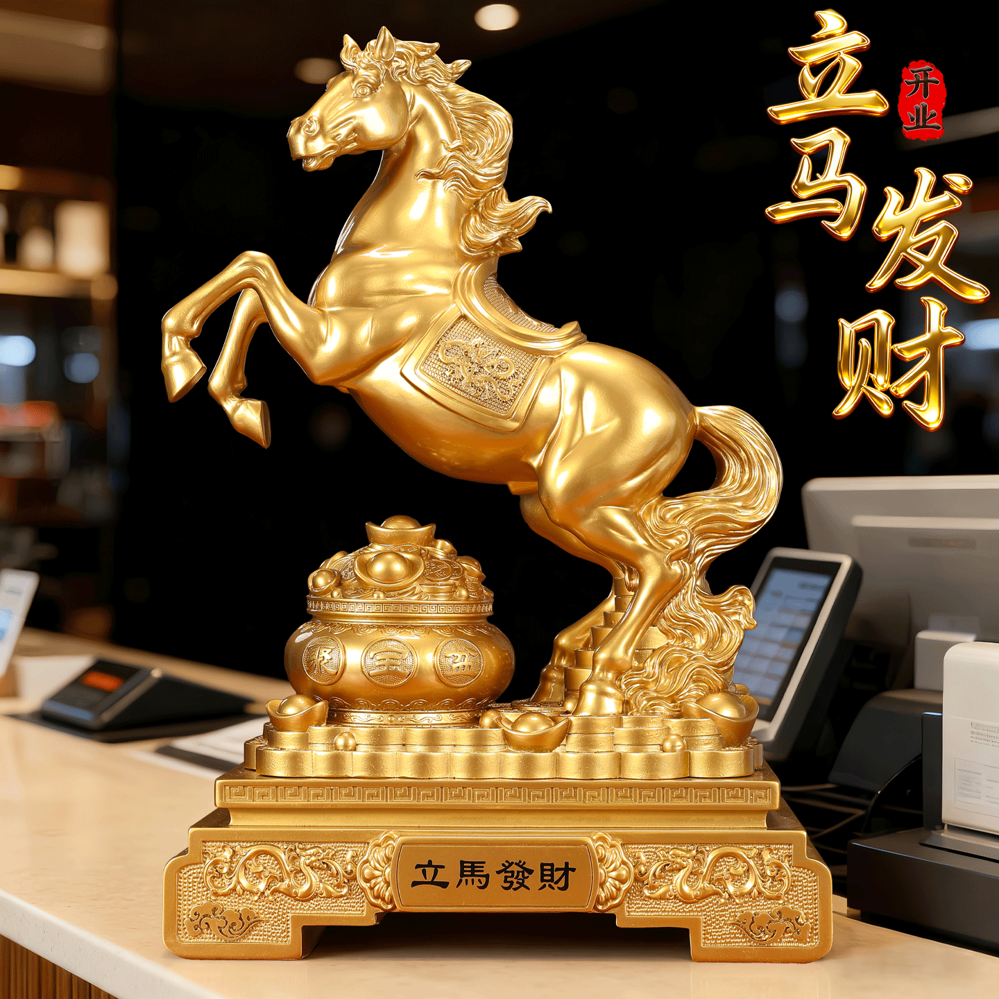 马摆件马上发财生肖吉祥物礼物