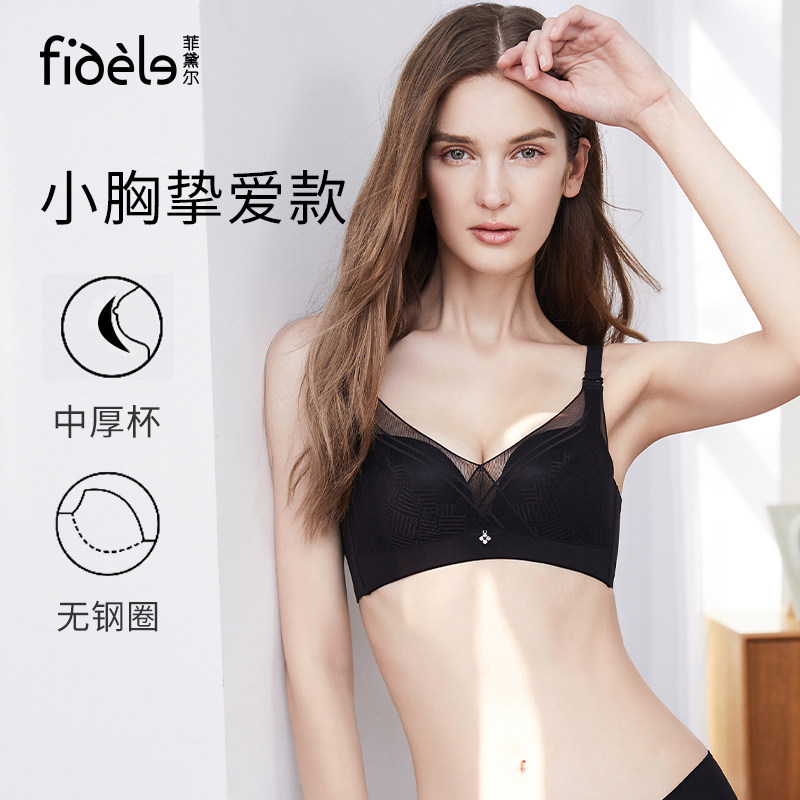 菲黛尔迷城文胸内衣女薄款小胸聚拢上托收副乳无钢圈性感蕾丝胸罩