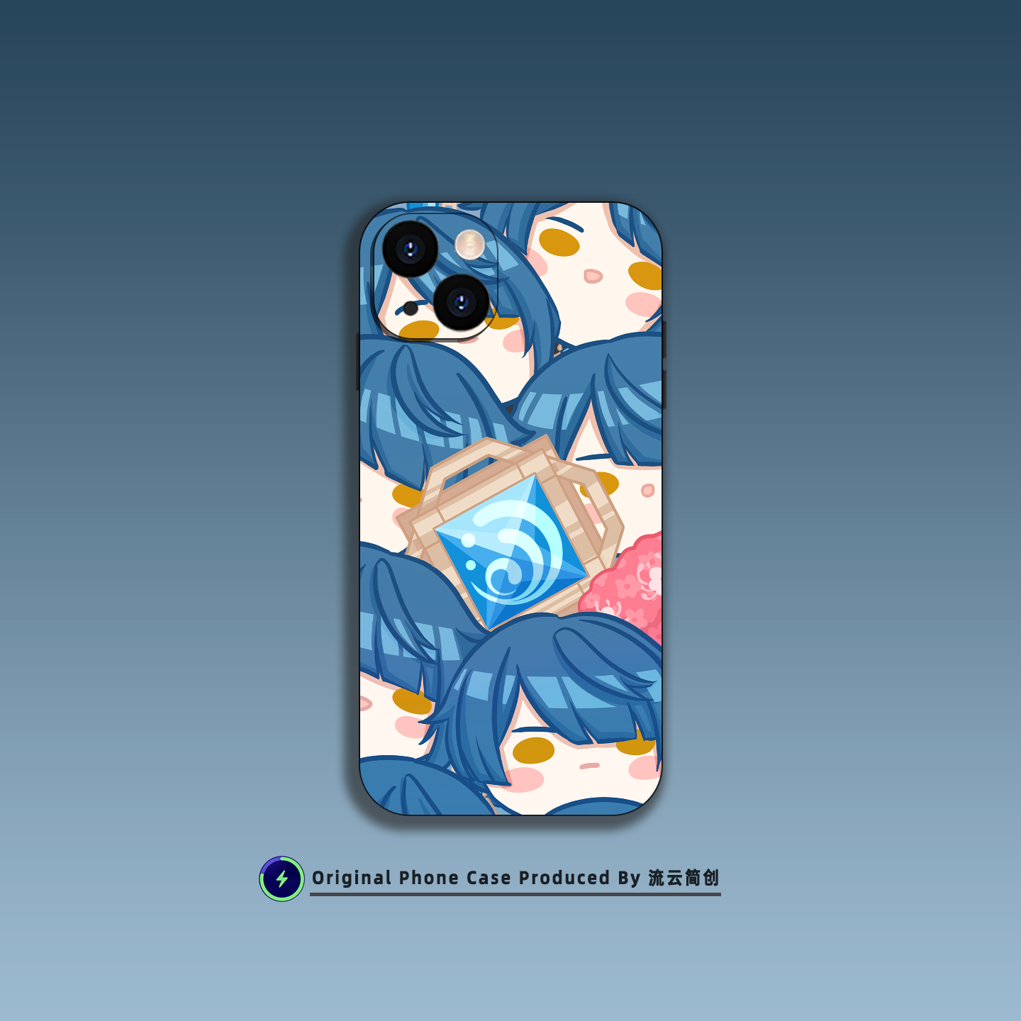 行秋卡通Q版原神周边手机壳适用苹果11/12/13/14全包防摔OPPO玻璃iPhone15ProMax硅胶VIVO华为小米红米保护套