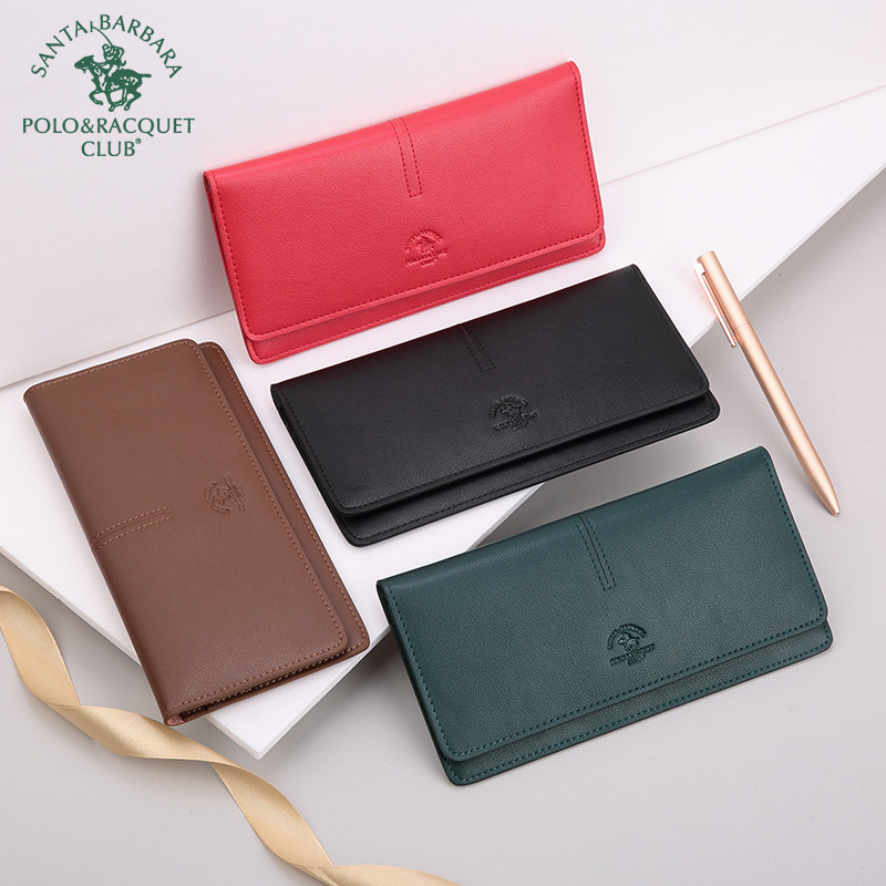 圣大保罗卡包真皮长款多卡位女士钱包超薄商务休闲名片夹牛皮钱包