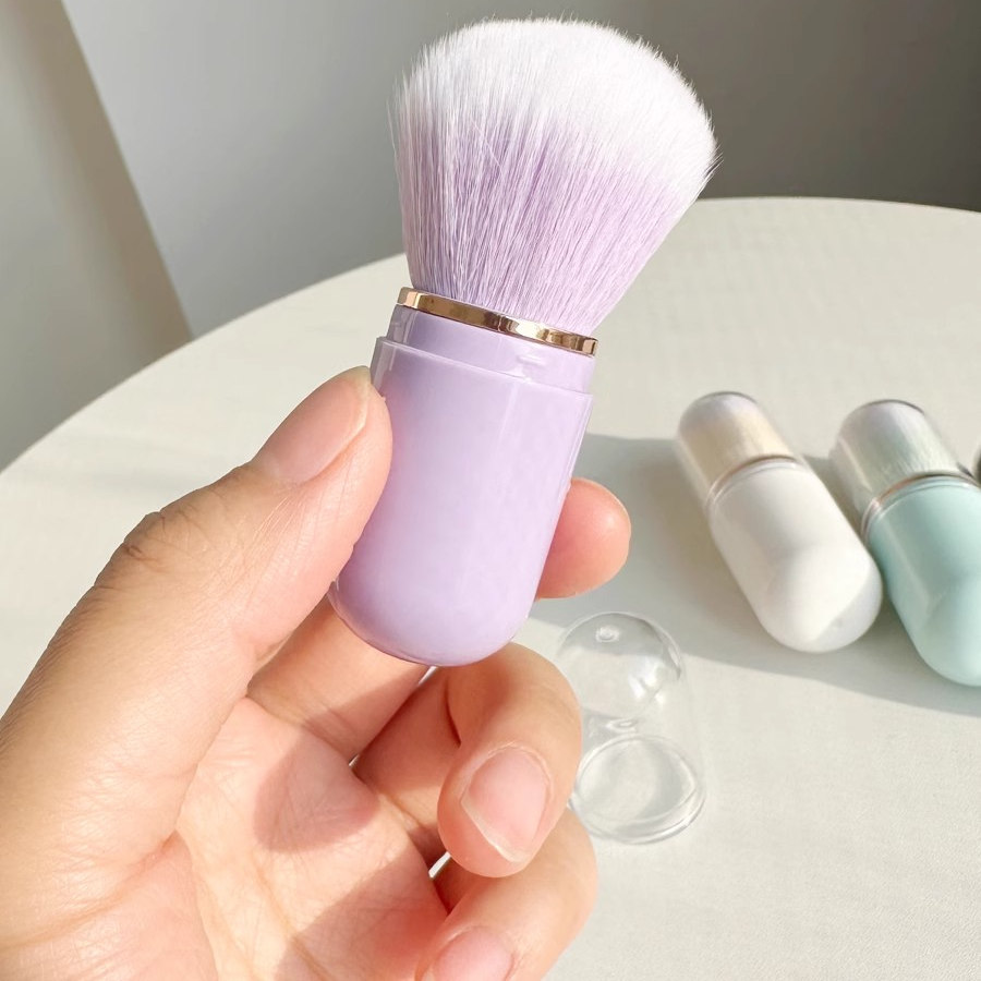迷你款胶囊散粉刷小号便携式化妆刷子腮红修容工具便携带盖防尘