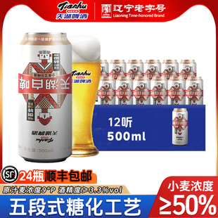 天湖啤酒9度白啤500ml*12听罐装整箱精酿小麦啤酒