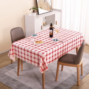 石头布加厚商用餐厅饭店江西小炒大排档用红白格印花台布防水防油