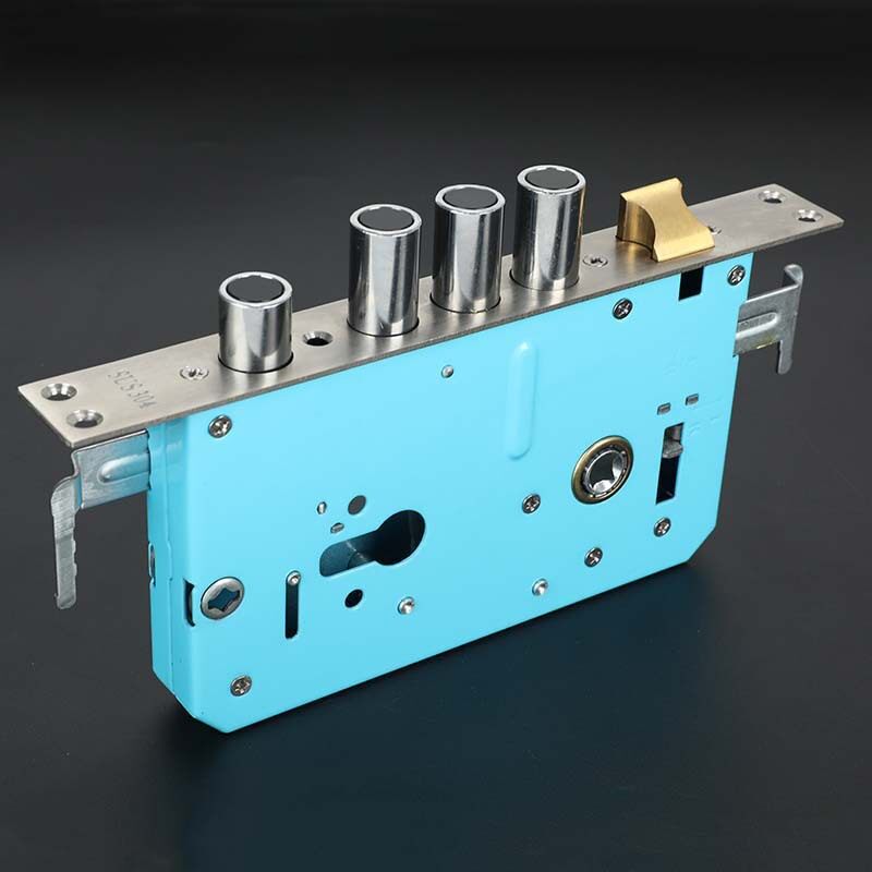 y6806铜舌双轴承大圆柱锁体30*240家用大圆头铁带钩防盗门锁体