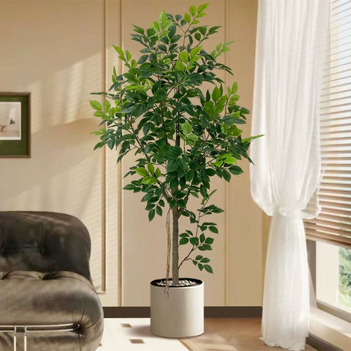 Моделирование зеленое растение счастье дерево гостиная счастливая дерево качели псевдо псевдо псевдо бионические растения большое окно создать горшок