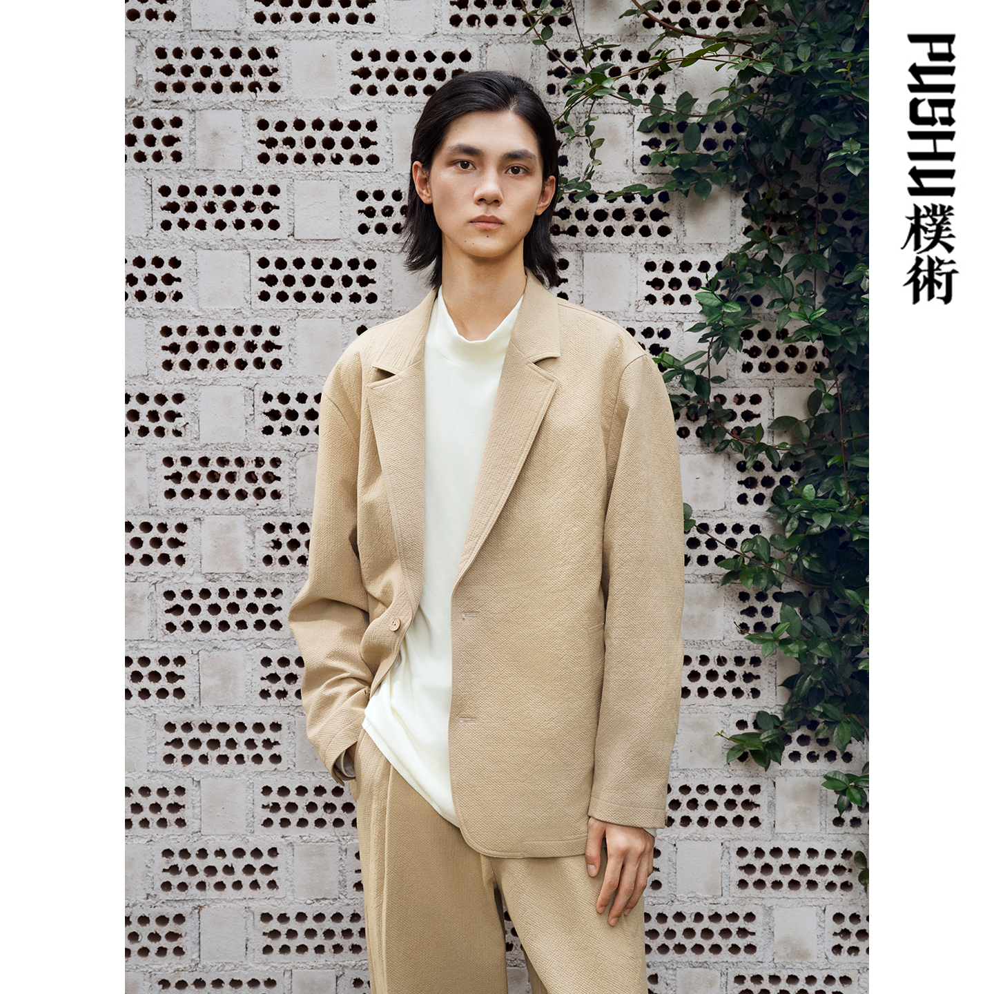 朴术春秋季卡其休闲西装外套