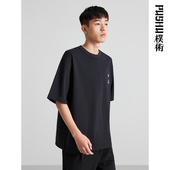 春夏季 系列文字艺术感纯棉宽松短袖 新品 轻松 T恤 黑色 朴术男装