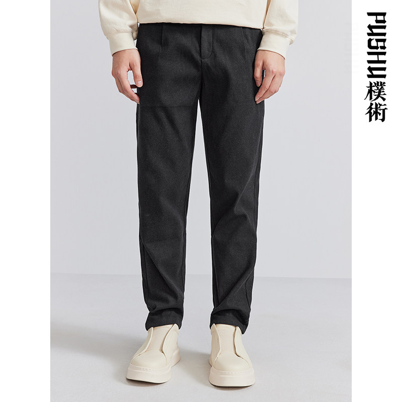 朴术男装秋冬季新款宽松黑色商务正装西裤直筒时尚百搭小脚休闲裤